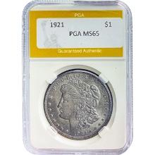 1921 Morgan Silver Dollar PGA MS65