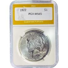 1922 Peace Dollar PGA MS65