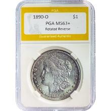 1890-O Morgan Silver Dollar PGA MS63+