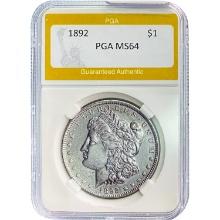 1892 Morgan Silver Dollar PGA MS64
