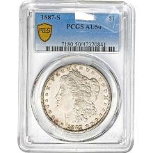 1887-S Morgan Silver Dollar PCGS AU50