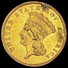 1859 $3 Indian Princess Head Gold LIGHTLY CIRCULAT LIGHTLY CIRCULATED