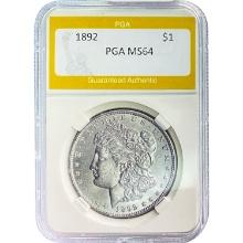 1892 Morgan Silver Dollar PGA MS64