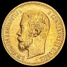 1902 Russian 5 Roubles Gold Coin UNCIRCULATED UNCIRCULATED