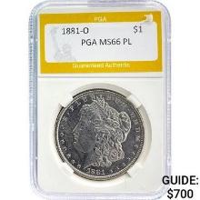 1881-O Morgan Dollar PGA MS66 PL