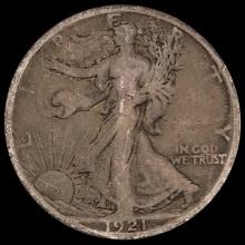 1921-S Walking Liberty Half Dollar LIGHTLY CIRCULA LIGHTLY CIRCULATED