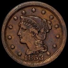1853 Braided Hair Large Cent CLOSELY UNCIRCULATED