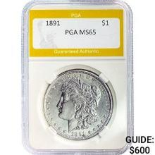 1891 Morgan Silver Dollar PGA MS65