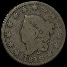 1819 Coronet Head Large Cent LIGHTLY CIRCULATED