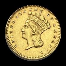 1873 Gold $1 Indian Head Type 3 CHOICE AU