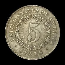 1867 Shield Nickel LIGHTLY CIRCULATED