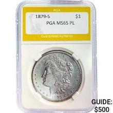 1879-S Morgan Dollar PGA MS65 PL