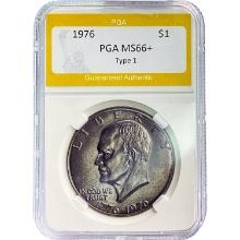 1976 $1 Eisenhower Dollar PGA MS66+