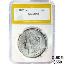 1881-S Morgan Silver Dollar PGA MS66