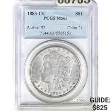 1883-CC Morgan Silver Dollar PCGS MS63