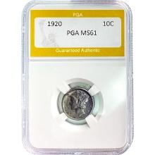 1920 Mercury Dime PGA MS61