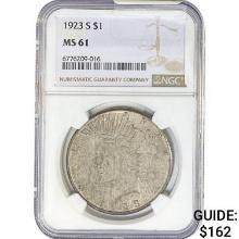 1923-S Peace Dollar NGC MS61