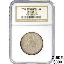 1935 Arkansas 50C NGC MS65