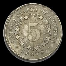 1867 Shield Nickel NEARLY UNCIRCULATED