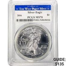 2016 $1 Silver Eagle PCGS MS70