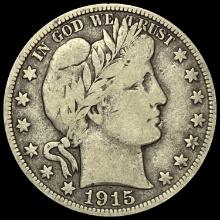 1915-S Silver Barber Half Dollar LIGHTLY CIRCULATED