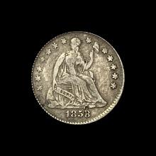 1858 Seated Liberty Silver Half Dime LIGHTLY CIRCULATED