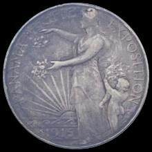 1915-S Silver Panama-Pacific Half Dollar NEARLY UNCIRCULATED