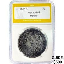 1884-O Morgan Silver Dollar PGA MS65