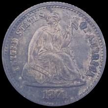 1871 Silver Half Dime CLOSELY UNCIRCULATED