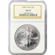 2000 American Silver Eagle NGC MS69
