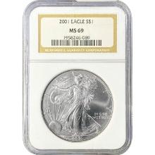 2001 American Silver Eagle NGC MS69