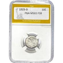 1925-D Mercury Dime PGA MS65 FSB