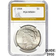 1934 Peace Dollar PGA MS64+