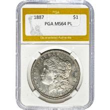 1887 Morgan Silver Dollar PGA MS64 PL