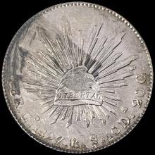 1897-Mo MEXICO Silver 20 Centavos UNCIRCULATED