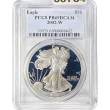 2002-W American Silver Eagle PCGS PR69DC