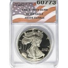 1993-P Silver Eagle ANACS PR69 DCAM