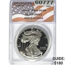 1997-P Silver Eagle ANACS PR69 DCAM
