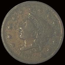 1837 Coronet Head Large Cent NICELY CIRCULATED