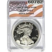 2002-W Silver Eagle ANACS PR69 DCAM