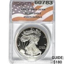 2003-W Silver Eagle ANACS PR69 DCAM