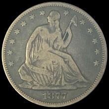 1877 Seated Liberty Half Dollar LIGHTLY CIRCULATED