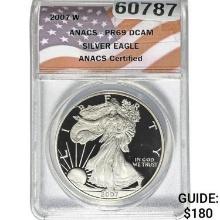 2007-W Silver Eagle ANACS PR69 DCAM