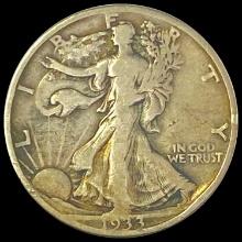 1933-S Silver Walking Liberty Half Dollar LIGHTLY CIRCULATED