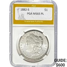 1882-S Morgan Dollar PGA MS65 PL