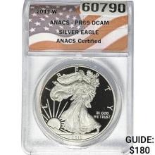 2011-W Silver Eagle ANACS PR69 DCAM