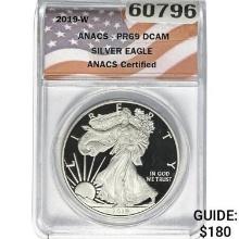 2019-W Silver Eagle ANACS PR69 DCAM