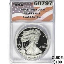 2020-W Silver Eagle ANACS PR69 DCAM