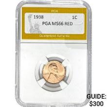 1938 Lincoln Cent PGA MS66 RED