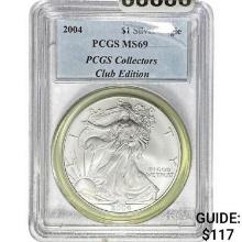 2004 $1 Silver Eagle PCGS MS69